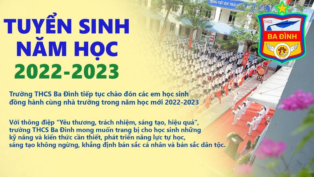 Trường THCS Ba Đình thông báo tuyển sinh lớp 6 năm học 2022-2023