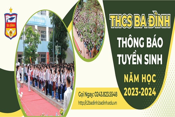 Trường THCS Ba Đình thông báo tuyển sinh lớp 6 năm học 2023-2024