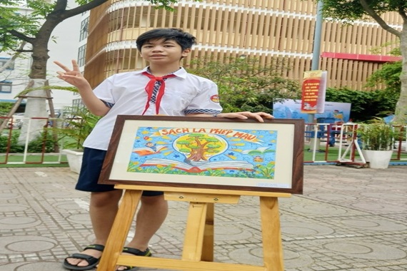 Học sinh trường THCS Ba Đình đạt giải cao trong cuộc thi vẽ tranh với Chủ đề “Sách và cuộc sống” của quận Ba Đình